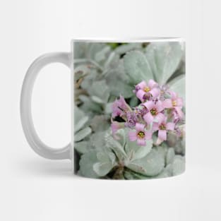 Pink flowers on pastel leaves Mug